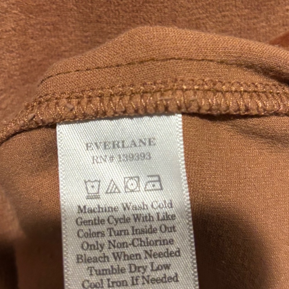 Everlane Rust Brown Velour Turtleneck Long Sleeve Mini Dress Small - Picture 7 of 7